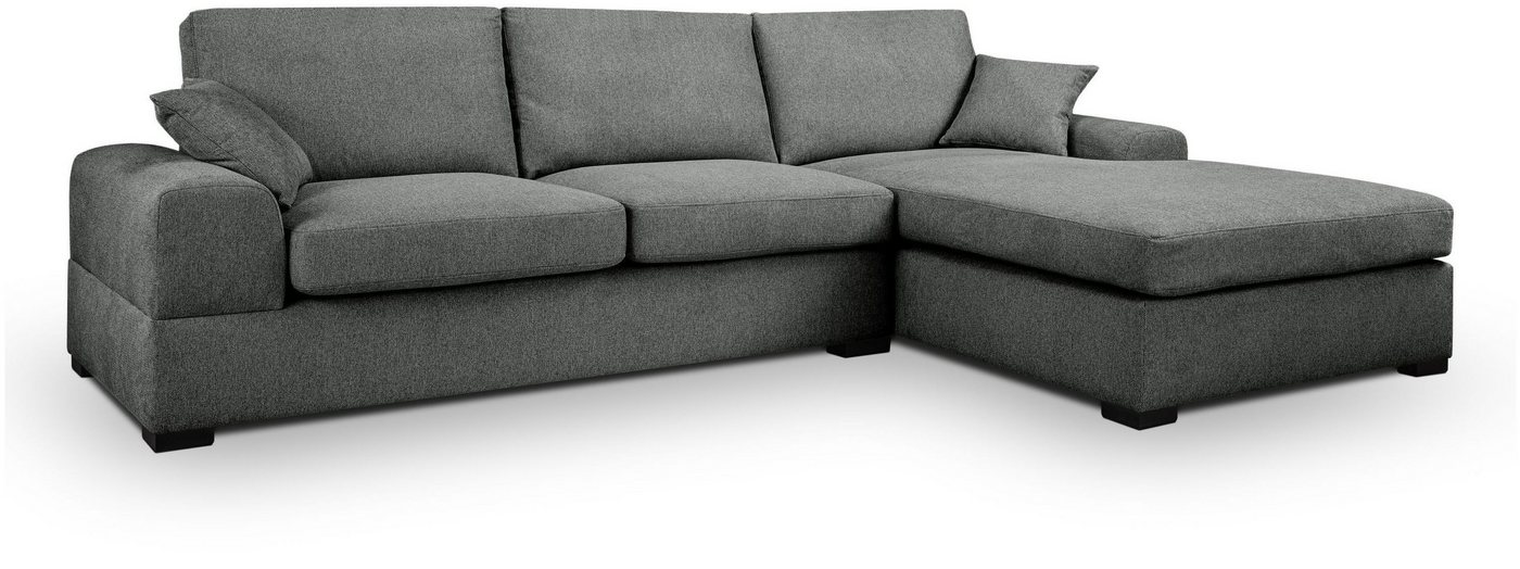 xonox.home Ecksofa, in L-Form Recamiere rechts aus Strukturstoff in grau 308x90x186cm von xonox.home