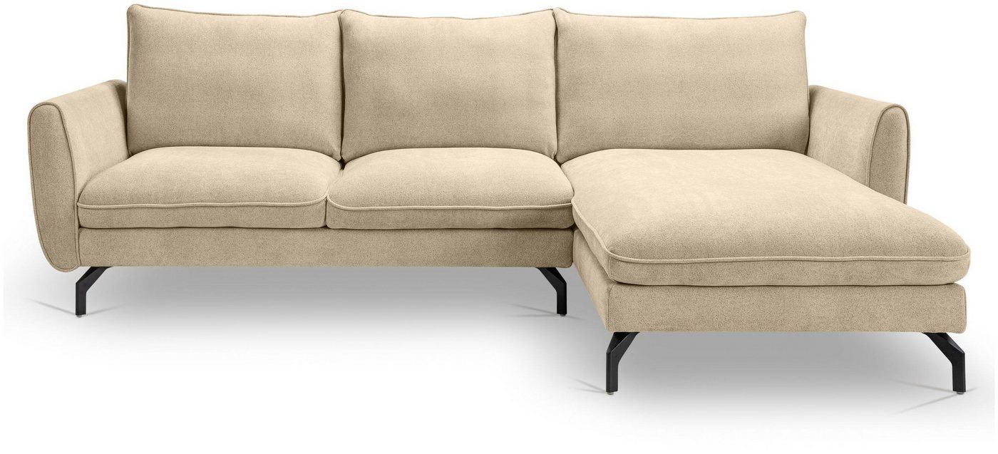 xonox.home Ecksofa, in L-Form Recamiere rechts aus Webstoff in beige B/H/T: 259x87x165cm von xonox.home