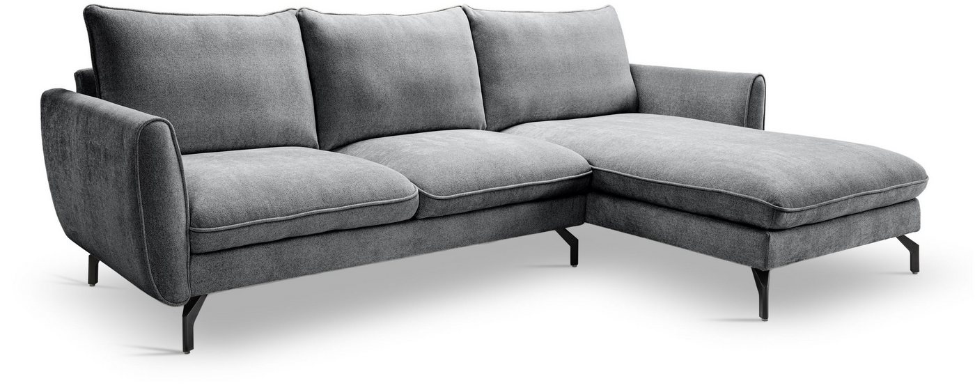 xonox.home Ecksofa, in L-Form Recamiere rechts aus Webstoff in grau B/H/T: 259x87x165cm von xonox.home