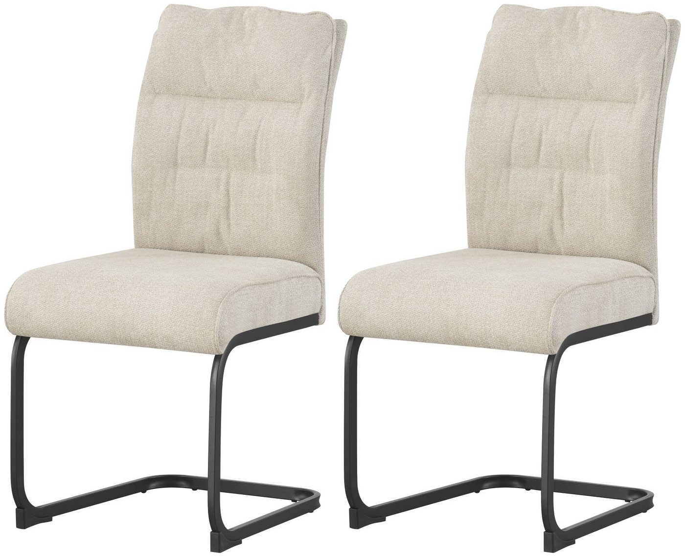 xonox.home Freischwinger, Esszimmerstühle aus Chenille-Optik in creme & Metallbeinen 47x94x61 cm xonox.home Freischwinger, Esszimmerstühle aus Chenille-Optik in creme & Metallbeinen 47x94x61 cm von xonox.home