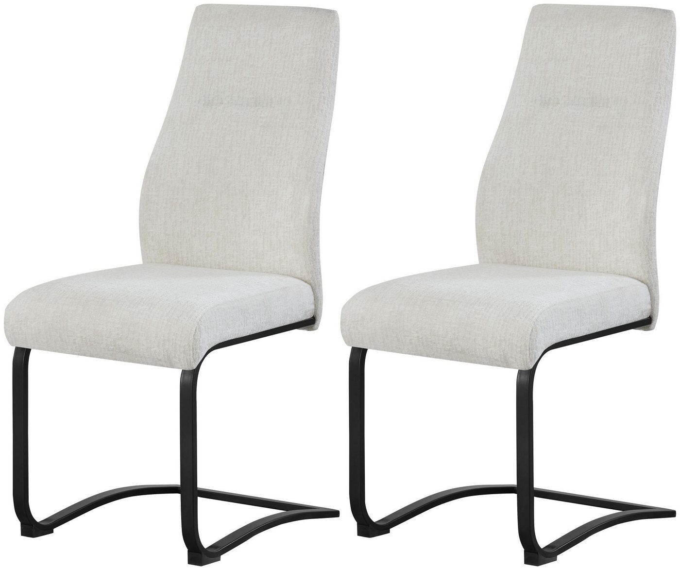 xonox.home Freischwinger, Esszimmerstühle aus Strukturstoff in creme & Metallbeinen 43x98x59 cm xonox.home Freischwinger, Esszimmerstühle aus Strukturstoff in creme & Metallbeinen 43x98x59 cm von xonox.home