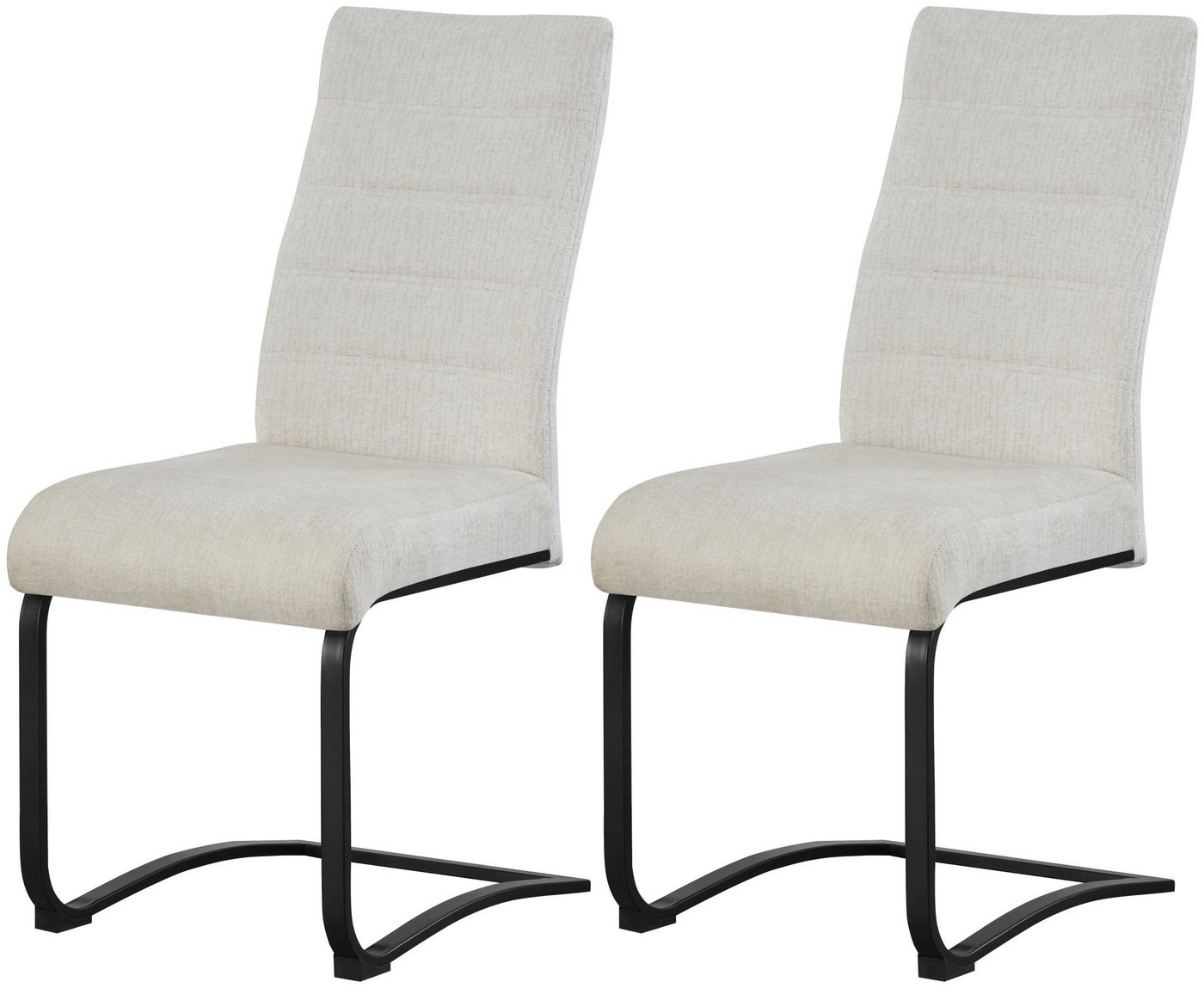 xonox.home Freischwinger, Esszimmerstühle aus Strukturstoff in creme & Metallbeinen 43x98x59 cm xonox.home Freischwinger, Esszimmerstühle aus Strukturstoff in creme & Metallbeinen 43x98x59 cm von xonox.home