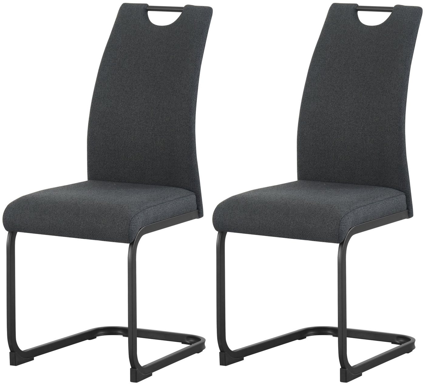 xonox.home Freischwinger, Esszimmerstühle aus Webstoff in anthrazit & Metallbeinen 43x98x59 cm xonox.home Freischwinger, Esszimmerstühle aus Webstoff in anthrazit & Metallbeinen 43x98x59 cm von xonox.home
