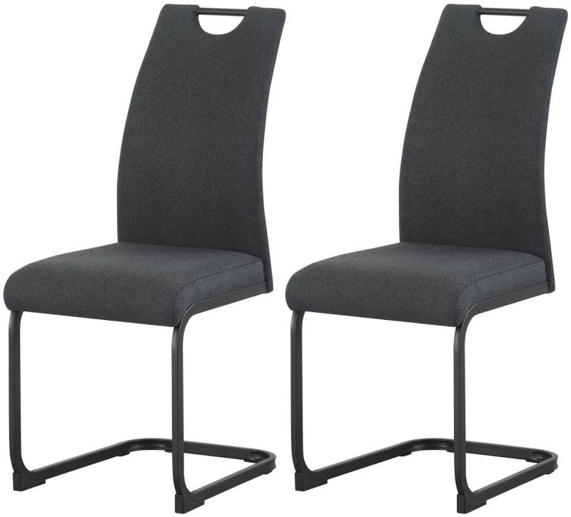 xonox.home Freischwinger, Esszimmerstühle aus Webstoff in anthrazit & Metallbeinen 43x98x59 cm xonox.home Freischwinger, Esszimmerstühle aus Webstoff in anthrazit & Metallbeinen 43x98x59 cm von xonox.home