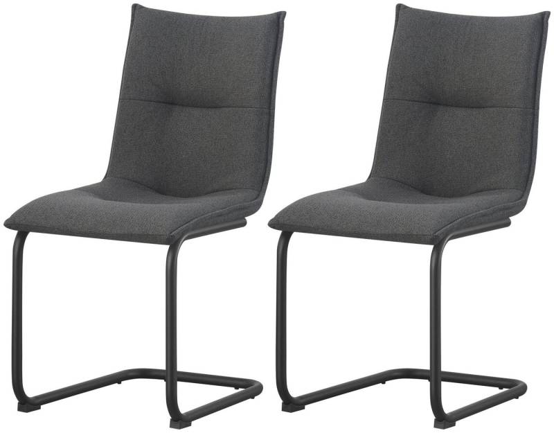 xonox.home Freischwinger, Esszimmerstühle aus Webstoff in anthrazit & Metallbeinen 46x89x57 cm xonox.home Freischwinger, Esszimmerstühle aus Webstoff in anthrazit & Metallbeinen 46x89x57 cm von xonox.home