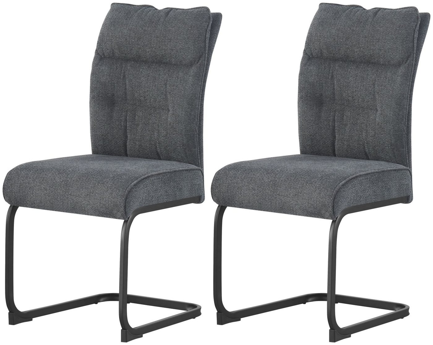 xonox.home Freischwinger, Stühle aus Chenille-Optik in anthrazit & Metallbeinen 47 x 94 x 61 cm xonox.home Freischwinger, Stühle aus Chenille-Optik in anthrazit & Metallbeinen 47 x 94 x 61 cm von xonox.home