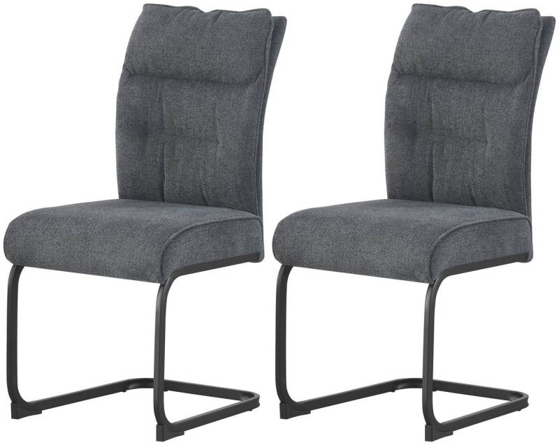 xonox.home Freischwinger, Stühle aus Chenille-Optik in anthrazit & Metallbeinen 47 x 94 x 61 cm von xonox.home