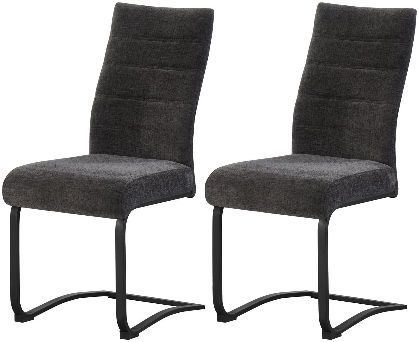 xonox.home Freischwinger, Stühle aus Strukturstoff in anthrazit & Metallbeinen 43 x 98 x 59 cm xonox.home Freischwinger, Stühle aus Strukturstoff in anthrazit & Metallbeinen 43 x 98 x 59 cm von xonox.home