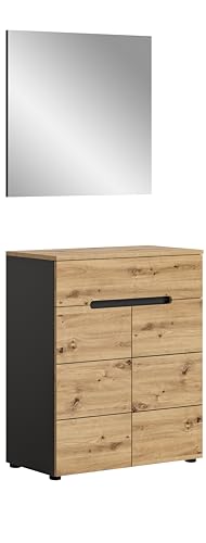 xonox.home Garderobe Canu X4CE1G04 Garderoben Kombination Set 2tlg. in Front Artisan Nb., Korpus Basalt grau Nb., Absetzung Artisan Nb. xonox.home Garderobe Canu X4CE1G04 Garderoben Kombination Set 2tlg. in Front Artisan Nb., Korpus Basalt grau Nb., Absetzung Artisan Nb. von xonox.home