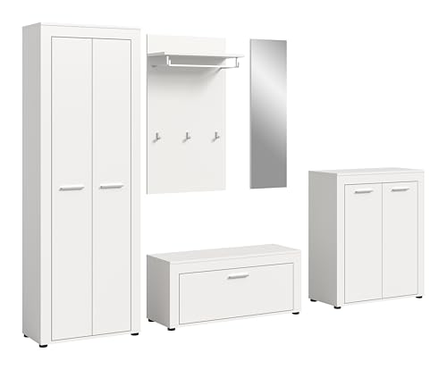 xonox.home Garderobe Jam X8BA9G02 Garderobenkombination Garderoben-Set in weiß, ca. 285x191x35 cm xonox.home Garderobe Jam X8BA9G02 Garderobenkombination Garderoben-Set in weiß, ca. 285x191x35 cm von xonox.home