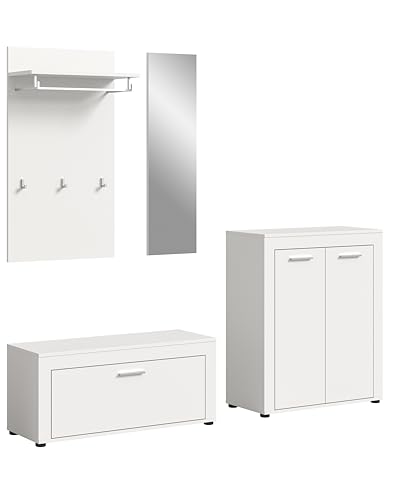 xonox.home Garderobe Jam X8BA9G03 Garderobenkombination Garderoben-Set in weiß, ca. 200x191x35 cm von xonox.home
