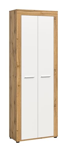xonox.home Garderobe Jam X8BK6611 Garderobenschrank Schrank in Wotan Eiche Nb., weiß. ca. 64x191x35 cm von xonox.home