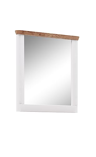 xonox.home Garderobe Michigan X1FC1619 Spiegel Wandspiegel Dekospiegel Absetzung in weiß matt und Viking Oak Nb. ca.79x89x6 cm von xonox.home