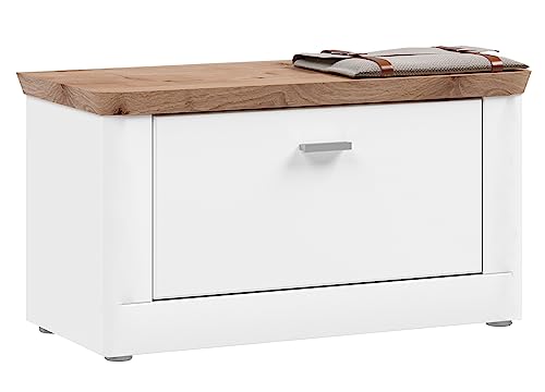 xonox.home Garderobe Michigan X1FC1631 Sitzbank Bank Schuhregal Schuhschrank Schuhkommode in Front weiß matt Tiefzieh, Korpus weiß Nb.und Absetzung Viking Oak Nb.ca. 79x44x37 cm xonox.home Garderobe Michigan X1FC1631 Sitzbank Bank Schuhregal Schuhschrank Schuhkommode in Front weiß matt Tiefzieh, Korpus weiß Nb.und Absetzung Viking Oak Nb.ca. 79x44x37 cm von xonox.home