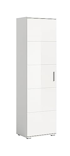xonox.home Garderobe Prego Garderobenschrank Flurschrank Dielenschrank Flurmöbel Garderobe Schrank in weiß Abs.weiß Hochglanz, ca.55x191x37 cm von xonox.home