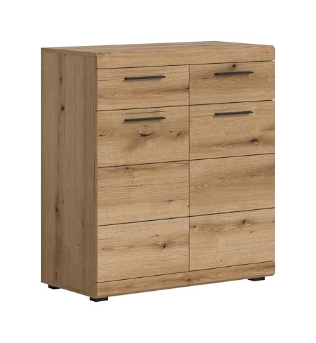 xonox.home Garderobe Scout Kommode Sideboard Schrank Highboard Anrichte in Evoke Oak Eiche Nb., ca. 90x96x37 cm von xonox.home