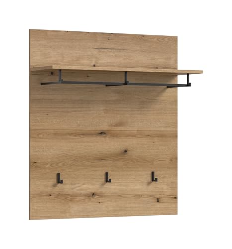 xonox.home Garderobe Scout Wandpaneel Paneel Wandboard Wandgarderobe Garderobenwand Garderobenpaneel Flurpaneel in Evoke Oak Eiche Nb., ca. 90x98x27 cm von xonox.home
