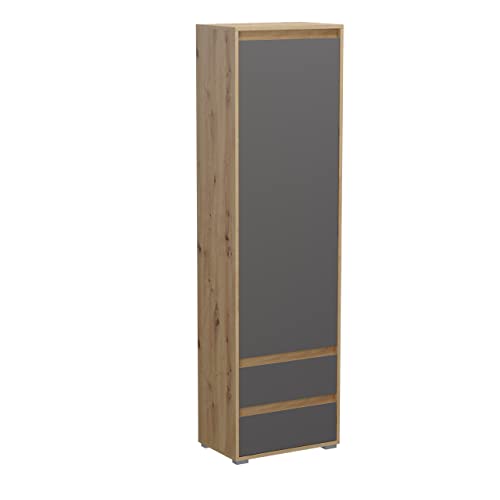 xonox.home Garderobe Torino X72E3611 Garderobenschrank Aufbewahrung Schrank Flurschrank in Front grau Nb. Korpus Eiche Nb.ca.54x190x35 cm xonox.home Garderobe Torino X72E3611 Garderobenschrank Aufbewahrung Schrank Flurschrank in Front grau Nb. Korpus Eiche Nb.ca.54x190x35 cm von xonox.home