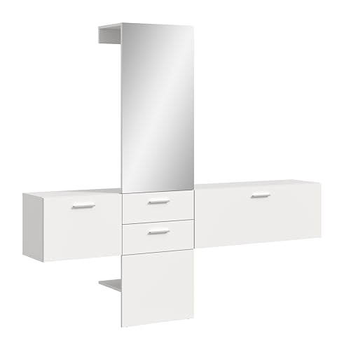 xonox.home Garderobe Vaga X7GA9G06 Garderobenkombination Garderoben-Set in weiß Melamin, ca. 208x190x36 cm von xonox.home