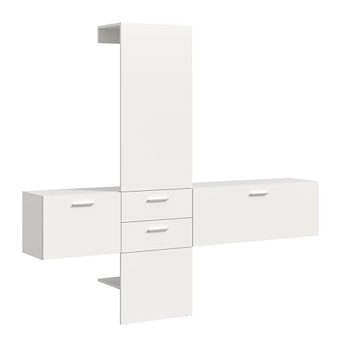 xonox.home Garderobe Vaga X7GA9G08 Garderobenkombination Garderoben-Set in weiß Melamin, ca. 208x190x36 cm von xonox.home