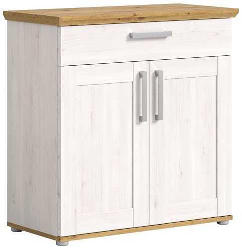 xonox.home Garderobe Verona Schuhkommode Schuhschrank Kommode Highboard Stauraumschrank in Sibiu Lärche Nb. Absetzung Artisan Eiche Nb., ca. 95x92x39 cm von xonox.home