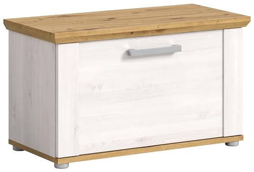 xonox.home Garderobe Verona Sitzbank Bank Garderobenbank Flurbank Truhe in Sibiu Lärche Nb. Absetzung Artisan Eiche Nb., ca.80x47x39cm von xonox.home