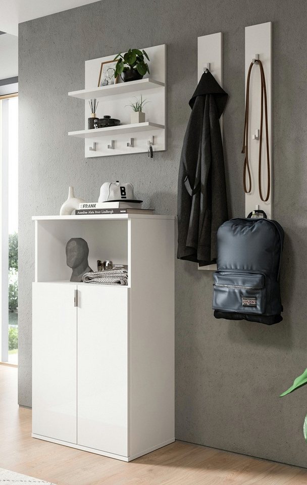 xonox.home Garderoben-Set Garderoben Set Projekt X mit Schuhschrank weiß Hochglanz, 4-teilig, (4-St) von xonox.home