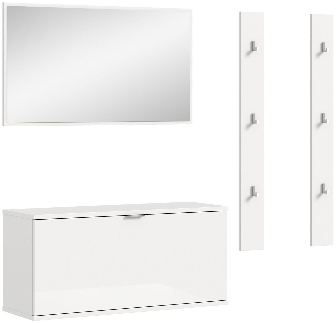 xonox.home Garderoben-Set Garderobenkombination Projekt X, weiß Nachbildung B/H/T: ca.130 x 191 x 37 cm von xonox.home