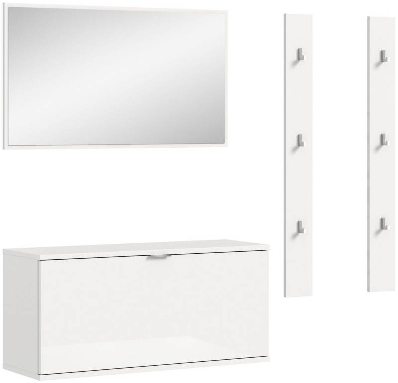 xonox.home Garderoben-Set Garderobenkombination Projekt X, weiß Nachbildung B/H/T: ca.130 x 191 x 37 cm von xonox.home