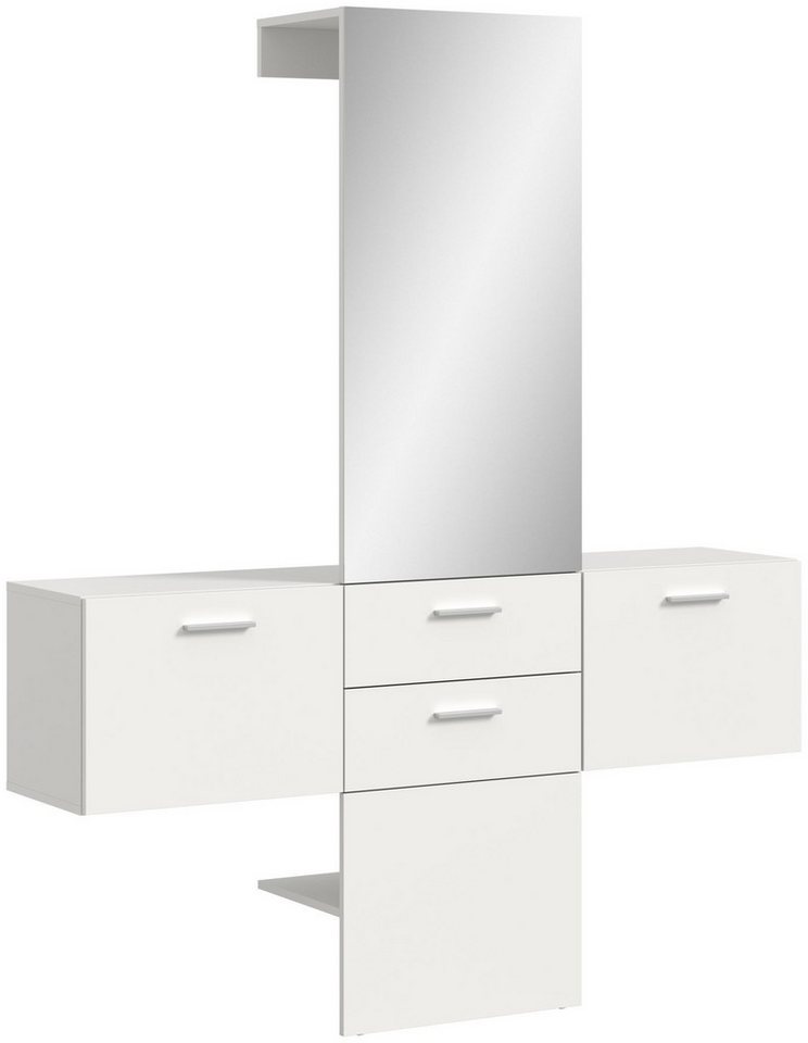 xonox.home Garderoben-Set Garderobenkombination Vaga, weiß Melamin Maße B/H/T ca.: 156 x 190 x 36 cm von xonox.home