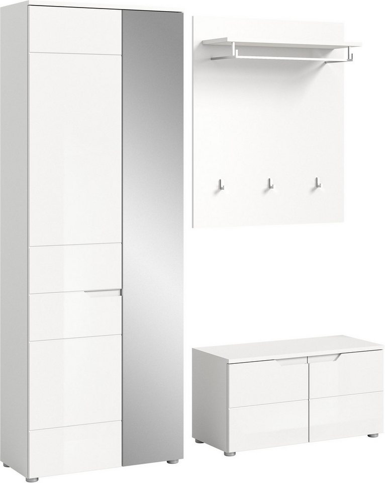 xonox.home Garderoben-Set, 3-tlg. Set weiß hochglanz 163x193x37 cm von xonox.home