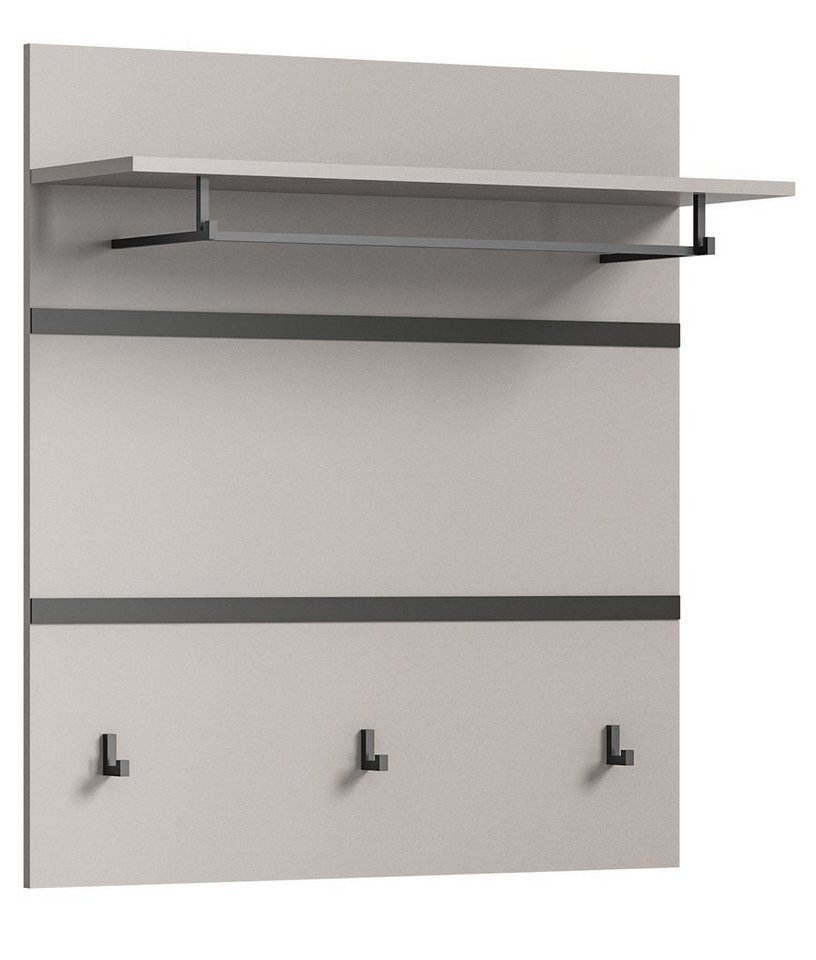 xonox.home Garderobenpaneel in grau mit Absetzungen in schwarz. Abmessungen (BxHxT) 85x93x25 cm von xonox.home