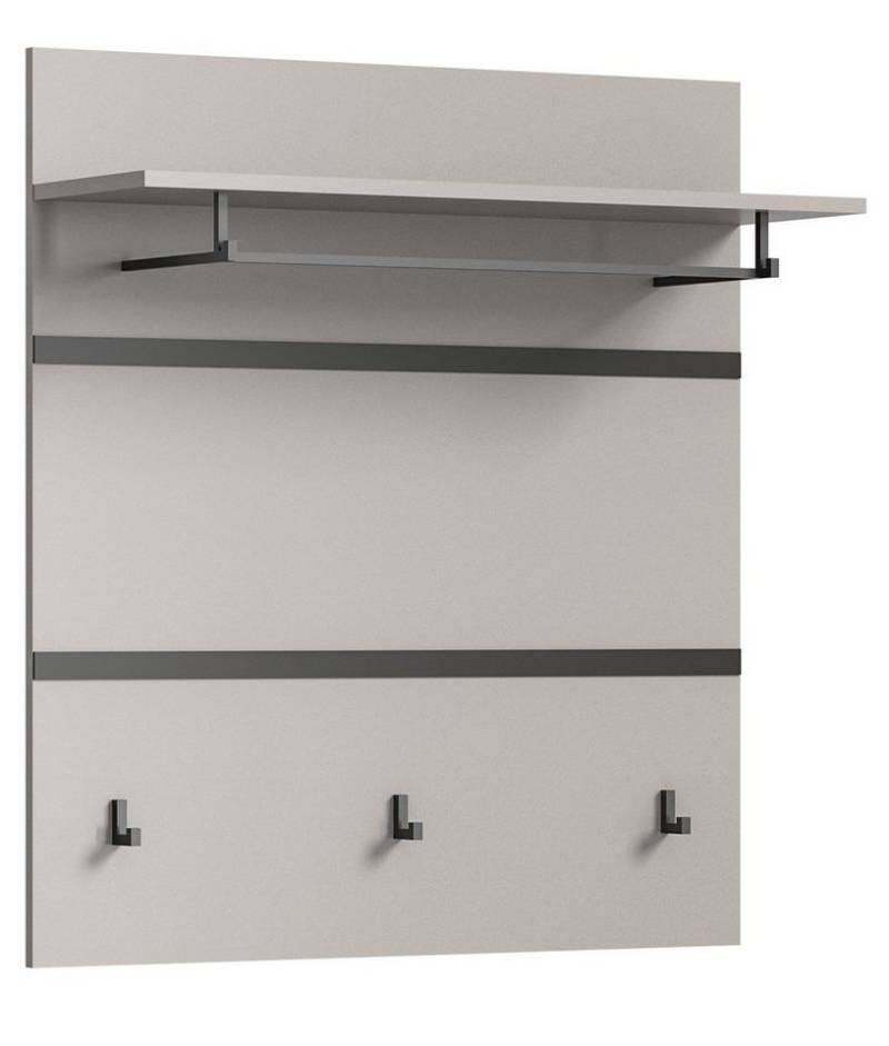 xonox.home Garderobenpaneel in grau mit Absetzungen in schwarz. Abmessungen (BxHxT) 85x93x25 cm von xonox.home