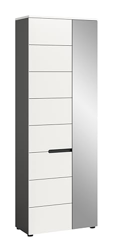 xonox.home - Garderobenschrank Canu 65x190x37 cm in Korpus Basalt grau Nb. und Front weiß Nb. - Flurschrank Dielenschrank Flurmöbel Garderobe Schrank - modern & zeitlos xonox.home - Garderobenschrank Canu 65x190x37 cm in Korpus Basalt grau Nb. und Front weiß Nb. - Flurschrank Dielenschrank Flurmöbel Garderobe Schrank - modern & zeitlos von xonox.home