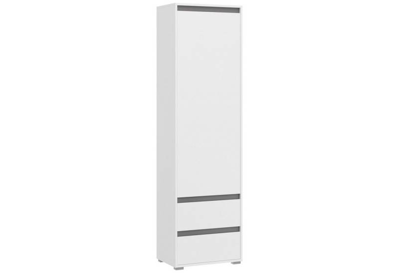 xonox.home Garderobenschrank in Weiß - 54x190x35cm (BxHxT) von xonox.home