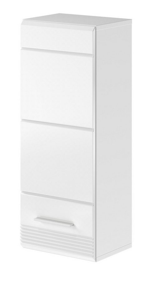 Inn.Furn Hängeschrank Leon (Badschrank in weiß, 30 x 77 cm) Hochglanz, 3 Fächer von Inn.Furn