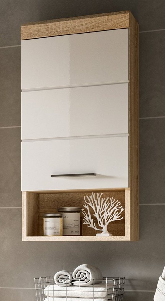 Inn.Furn Hängeschrank Mambo (Badschrank in Sonoma Eiche mit weiß, 37 x 79 cm) Hochglanz Inn.Furn Hängeschrank Mambo (Badschrank in Sonoma Eiche mit weiß, 37 x 79 cm) Hochglanz von Inn.Furn
