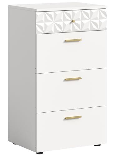 xonox.home Kommode Prisma Front weiß hochglanz MDF, Korpus weiß melamin ca.53x92x40 cm von xonox.home