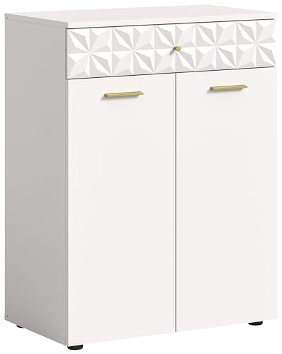xonox.home Kommode Prisma Front weiß hochglanz MDF, Korpus weiß melamin ca.70x92x40 cm von xonox.home
