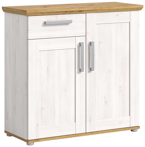 xonox.home Garderobe Verona Flurkommode Anrichte Stauraummöbel Kommode in Sibiu Lärche Nb. Absetzung Artisan Eiche Nb., ca. 95x92x39 cm von xonox.home