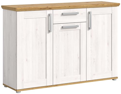 xonox.home Garderobe Verona Flurkommode Anrichte Stauraummöbel Kommode in Sibiu Lärche Nb. Absetzung Artisan Eiche Nb., ca. 137x92x39 cm von xonox.home