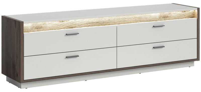 xonox.home Lowboard Falcona, Nox Oak Dunkel Nachbildung Hellgrau Softclose Modern 58x187x43 cm von xonox.home