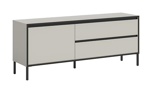 xonox.home – Lowboard Tron 150x62x38 cm in Kaschmir Nachbildung und Schwarz – Großes TV-Board im modernen Design – mit Stauraumfächern für Mediengeräte – funktional & dekorativ xonox.home – Lowboard Tron 150x62x38 cm in Kaschmir Nachbildung und Schwarz – Großes TV-Board im modernen Design – mit Stauraumfächern für Mediengeräte – funktional & dekorativ von xonox.home