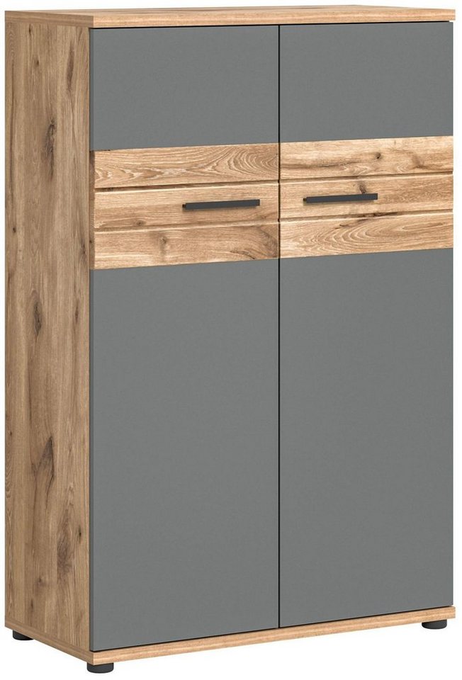 xonox.home Mehrzweckschrank Schrank Büroschrank MASON 122x80 cm in Nox Eiche und Basalt grau xonox.home Mehrzweckschrank Schrank Büroschrank MASON 122x80 cm in Nox Eiche und Basalt grau von xonox.home
