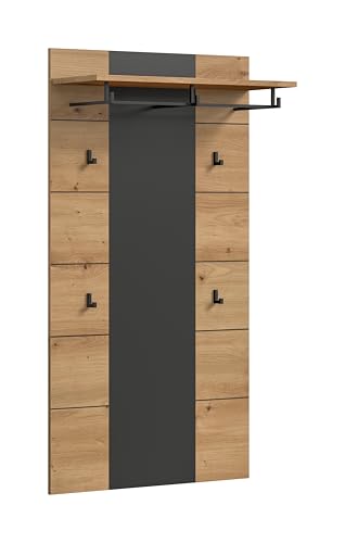 xonox.home - Paneel Canu 141x80x29 cm in Basalt grau und Artisan Nb. - Wandpaneel Wandboard Wandgarderobe Garderobenwand Garderobenpaneel Flurpaneel - modern & platzsparend xonox.home - Paneel Canu 141x80x29 cm in Basalt grau und Artisan Nb. - Wandpaneel Wandboard Wandgarderobe Garderobenwand Garderobenpaneel Flurpaneel - modern & platzsparend von xonox.home