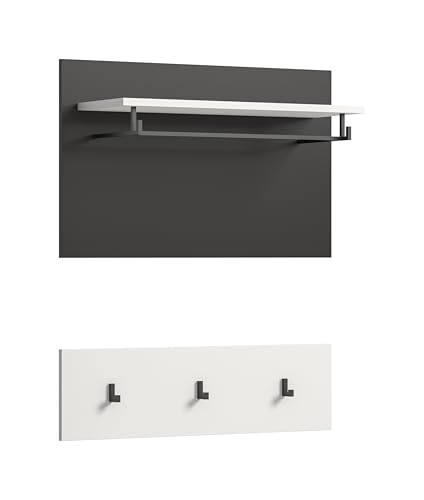 xonox.home - Paneel Canu 80x73x27 cm in Basalt grau und weiß Nb. - Wandpaneel Wandboard Wandgarderobe Garderobenwand Garderobenpaneel Flurpaneel - modern & elegant xonox.home - Paneel Canu 80x73x27 cm in Basalt grau und weiß Nb. - Wandpaneel Wandboard Wandgarderobe Garderobenwand Garderobenpaneel Flurpaneel - modern & elegant von xonox.home