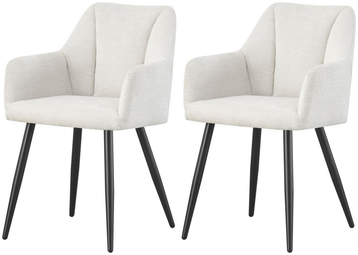 xonox.home Polsterstuhl, Esszimmerstühle aus Chenille-Optik in creme & Metallbeinen 55x82x62 cm xonox.home Polsterstuhl, Esszimmerstühle aus Chenille-Optik in creme & Metallbeinen 55x82x62 cm von xonox.home