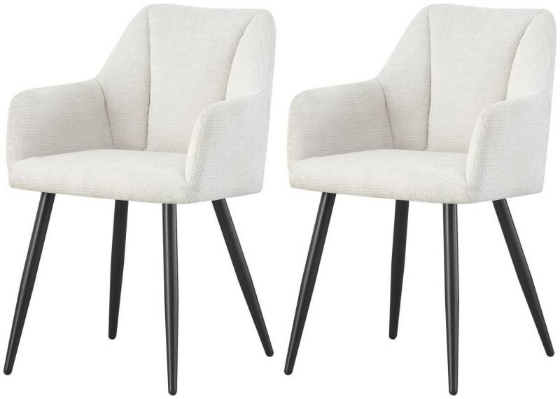 xonox.home Polsterstuhl, Esszimmerstühle aus Chenille-Optik in creme & Metallbeinen 55x82x62 cm xonox.home Polsterstuhl, Esszimmerstühle aus Chenille-Optik in creme & Metallbeinen 55x82x62 cm von xonox.home