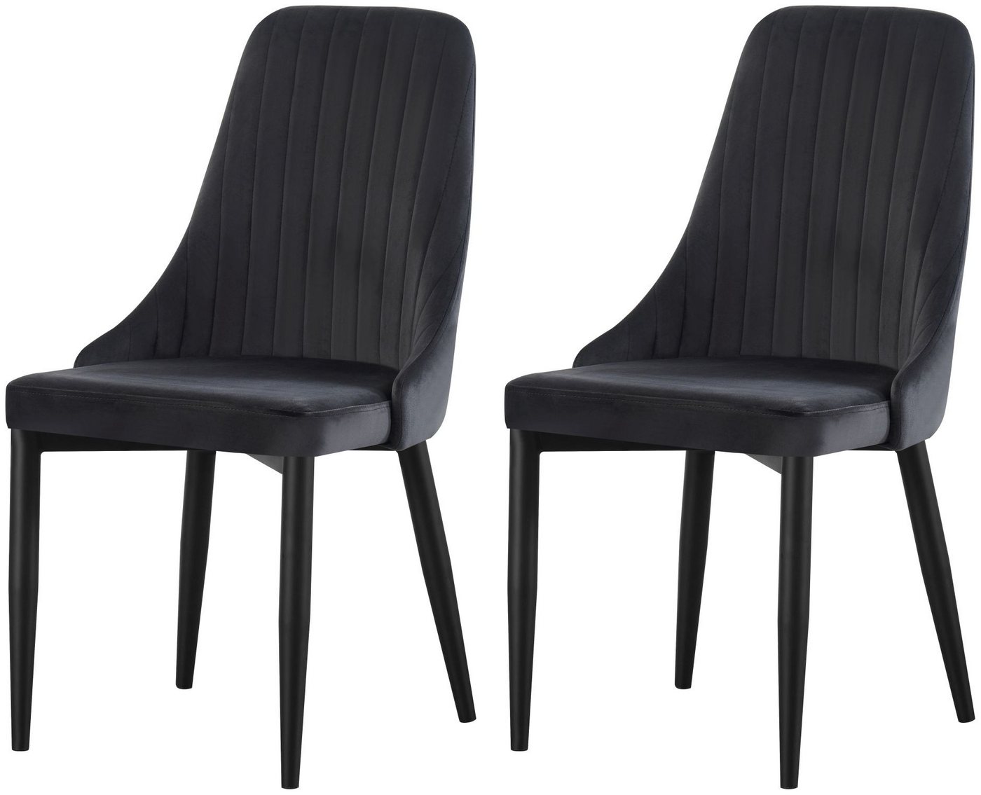 xonox.home Polsterstuhl, Esszimmerstühle aus Velouroptik in anthrazit & Metallbeinen 44x88x58cm xonox.home Polsterstuhl, Esszimmerstühle aus Velouroptik in anthrazit & Metallbeinen 44x88x58cm von xonox.home