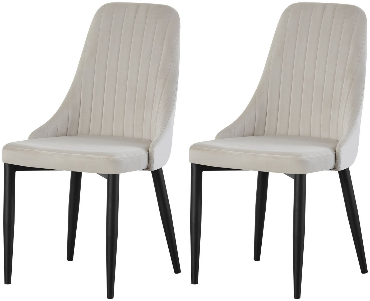 xonox.home Polsterstuhl, Esszimmerstühle aus Velouroptik in creme & Metallbeinen 44 x 88 x 58cm xonox.home Polsterstuhl, Esszimmerstühle aus Velouroptik in creme & Metallbeinen 44 x 88 x 58cm von xonox.home